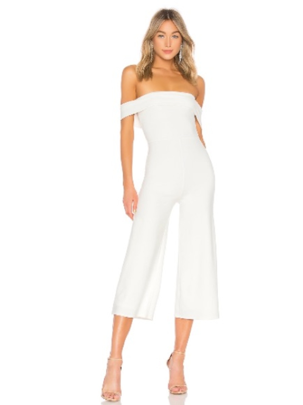 Lovers + Friends Richardson Jumper White Off-Shoulder Jumpsuit